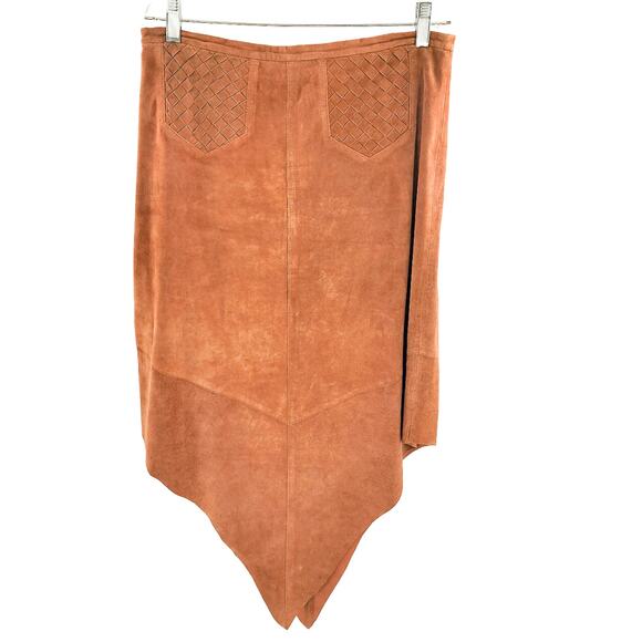 Willi Smith Women's Leather Skirt Jacket Set Western Size Large Tan - Picture 11 of 16